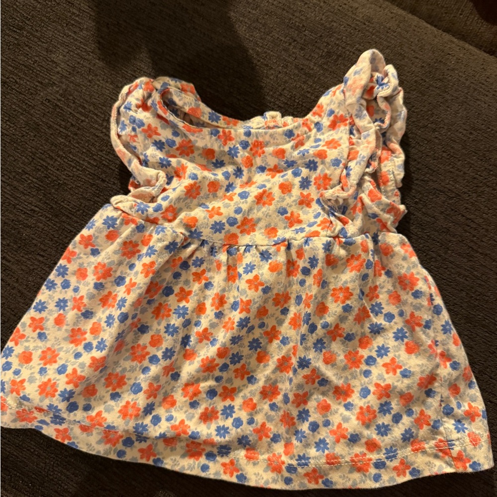 Carter's Floral Kids Dress - Blue and Orange